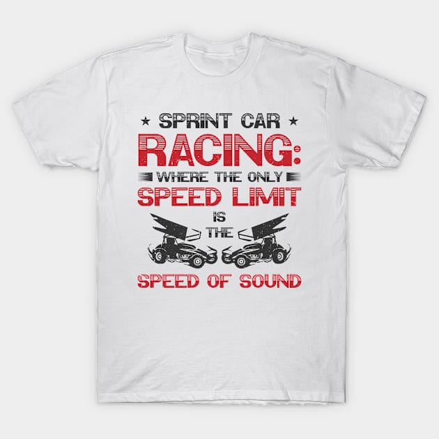 Sprint Car Dirt Track Racing T-Shirt by Tom´s TeeStore